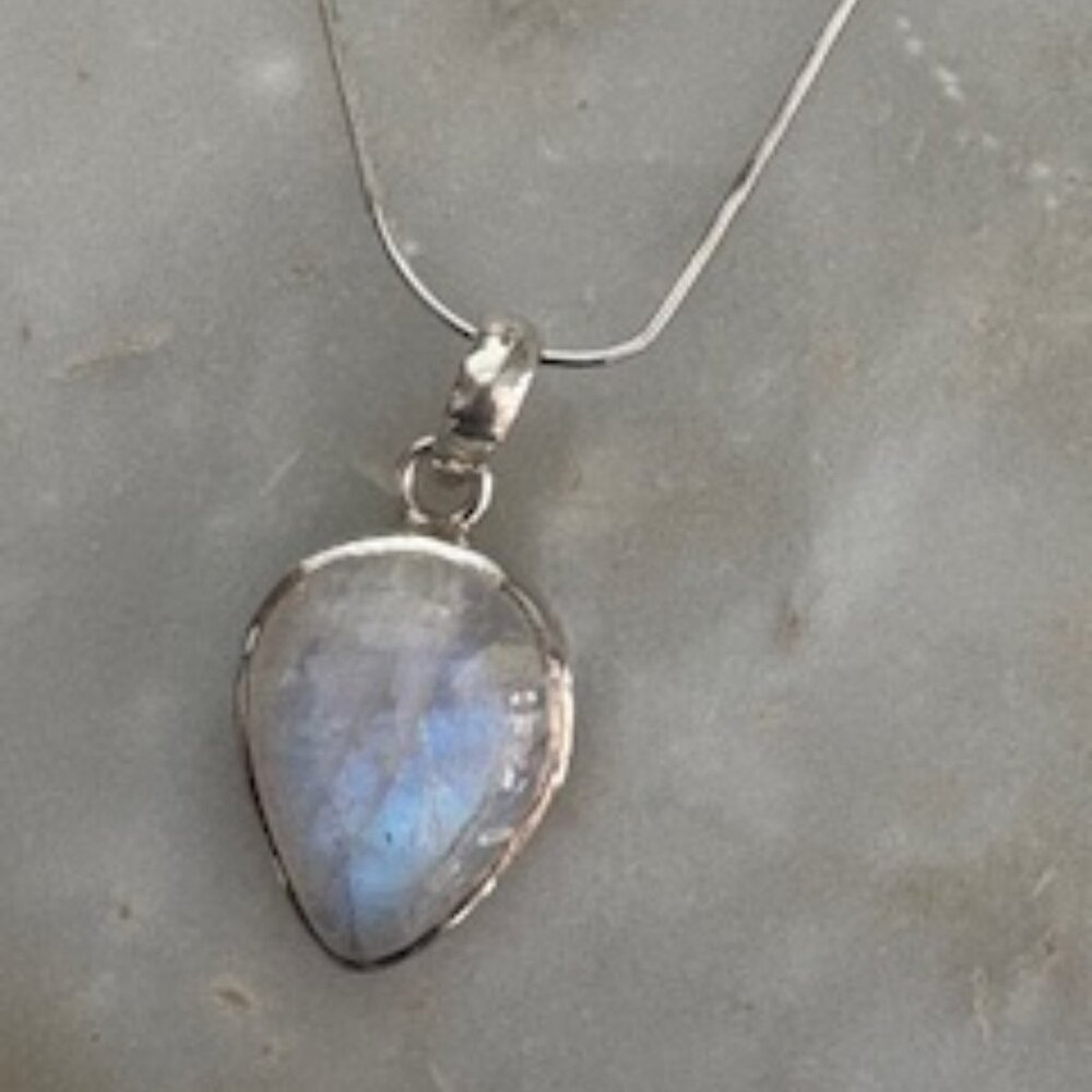 Sherry Wolf sterling silver necklace-Drop pendant